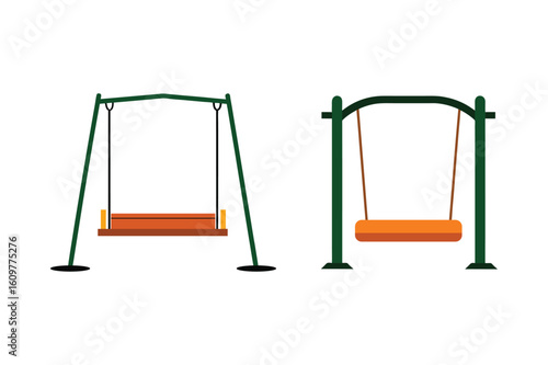 A set of colorful swing vector art illustration