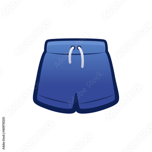 Isolated flat 3d shorts icon for game, interface, sticker, app. The sign in a cartoon style for match 3, arcade, rpg. The cloth sprite for craft element in hyper casual mobile game