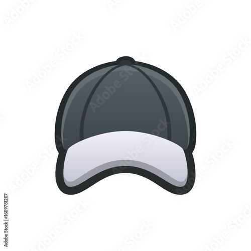 Isolated flat 3d cap icon for game, interface, sticker, app. The sign in a cartoon style for match 3, arcade, rpg. The hat sprite for craft element in hyper casual mobile game