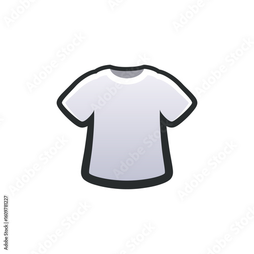 Isolated flat 3d t-shirt icon for game, interface, sticker, app. The sign in a cartoon style for match 3, arcade, rpg. The cloth sprite for craft element in hyper casual mobile game