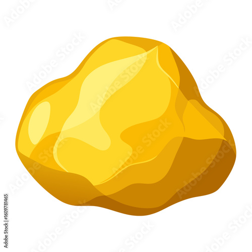Gold nugget food vector on white background.