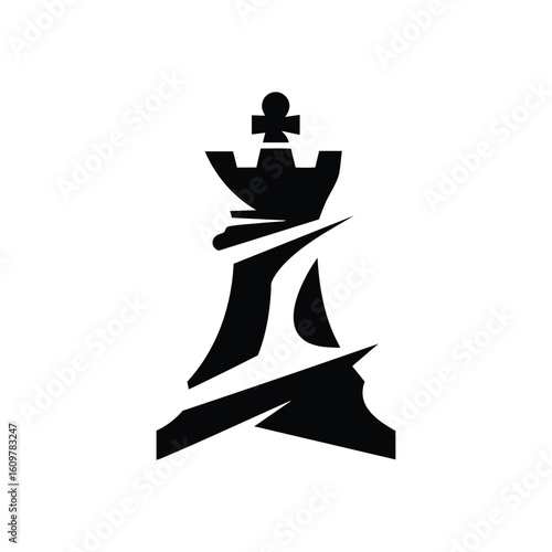 Mysterious Chess King Silhouette. An enigmatic portrayal of a regal monarch, its majestic form barely discernible against a deep, dark void. This evokes hidden authority and cunning strategies.