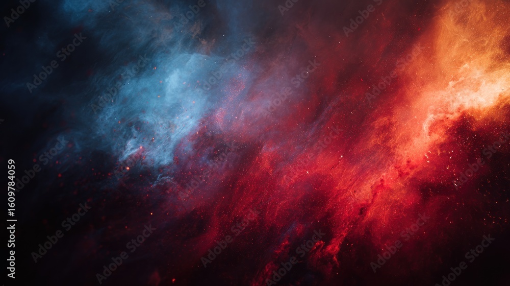 Obraz premium Abstract red blue nebula background