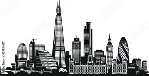 Modern london city silhouette illustration urban 