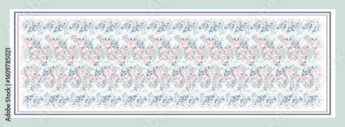 digital silk scarf design with seamless textile pattern