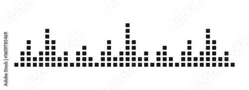 Sound wave equalizer. Vertical lines arranged to resemble a sound wave visualization graph