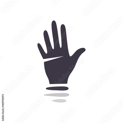 Creative Hand Light Bulb Symbol. This abstract illustration combines a human palm with an illumination device, signifying insightful solutions and innovative concepts.