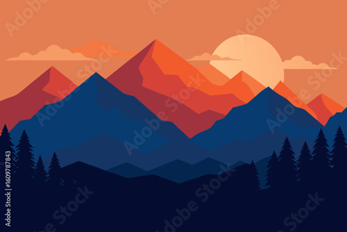 mountains in the morning