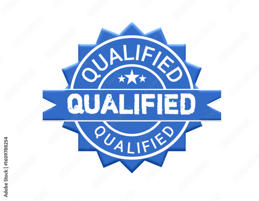 Fototapeta premium Qualified Badge EPS Vector – Certification Stamp Design on White Background 