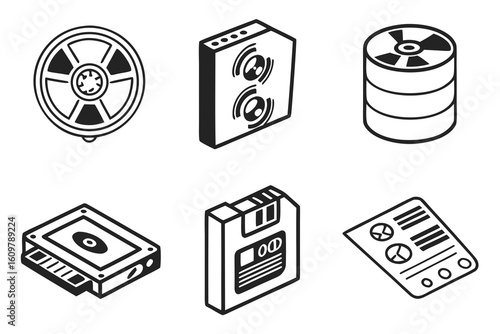 Vintage Technology Icons Collection.