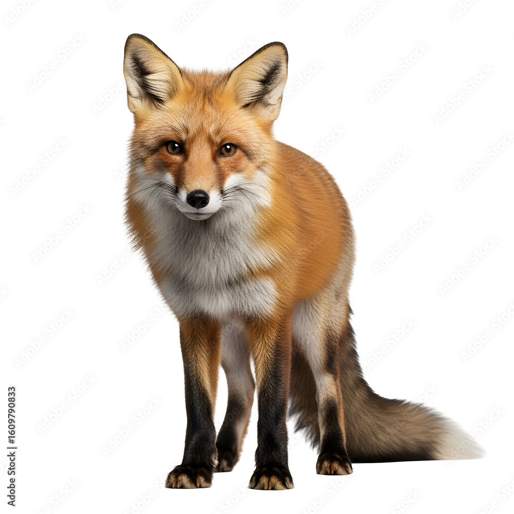 Red fox isolated against black background Red fox isolated against black background