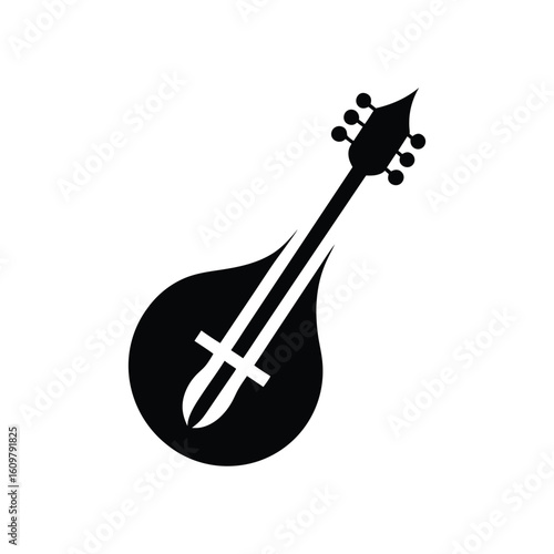 A veena icon vector silhouette art illustration