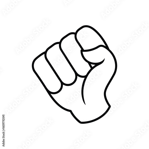 Hand fist line art vector illustration