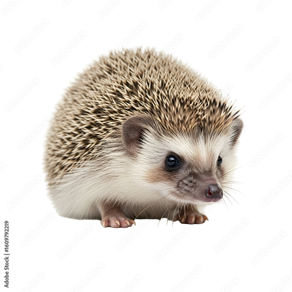 Obraz premium Adorable hedgehog posing on black background