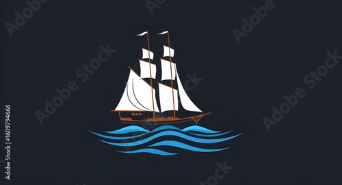 Sailing ship, Sea voyage, Ocean sailing, Tall ship, Sailboat, Nautical scene, Ship on water, Marine vessel, Seascape, Old ship, Wooden ship, Vintage sailing ship, Ocean waves, Ship with sails, Maritim