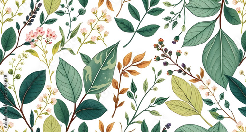 Seamless leaf pattern, Leaf background, Leaves wallpaper, Botanical pattern, Foliage background, Nature pattern, Green leaves design, Leaf texture, Tropical leaves, Jungle pattern, Leaf seamless textu