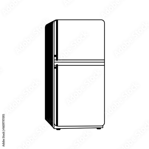 Refrigerator in minimalist design, featuring a sleek and modern style  