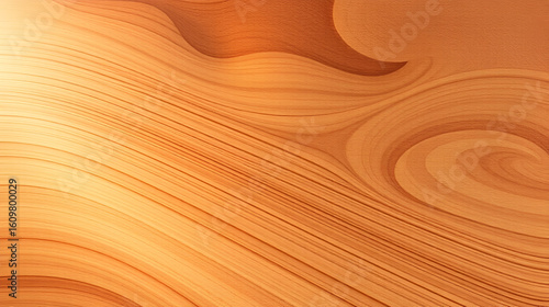 Abstract Wooden Texture with Flowing Curves and Subtle Light
