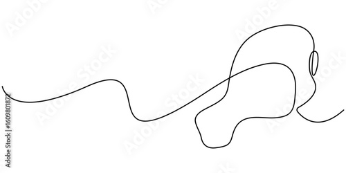 Chicken hindquarter one line continuous drawing. Fresh chicken meat continuous one line illustration. Vector minimalist linear illustration, Fried Chicken Single Line Icon, One Continuous Line Drawing