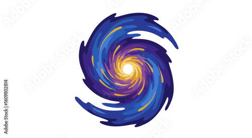 Abstract Swirling Energy Vortex with Vibrant Colors and Galactic Spiral Pattern
