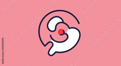 Abstract illustration with curved lines and circle. ImageFX design concept _poicgs_ via RJ_ImageFX_Auto.ai