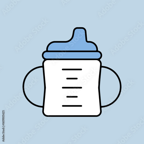 Toddler sippy cup vector isolated icon