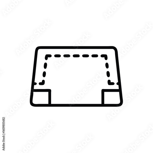 Outline icon a vacant lot with dashed boundary lines empty land