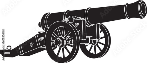 old cannon isolated on white