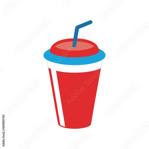 soda cup with straw cartoon vector