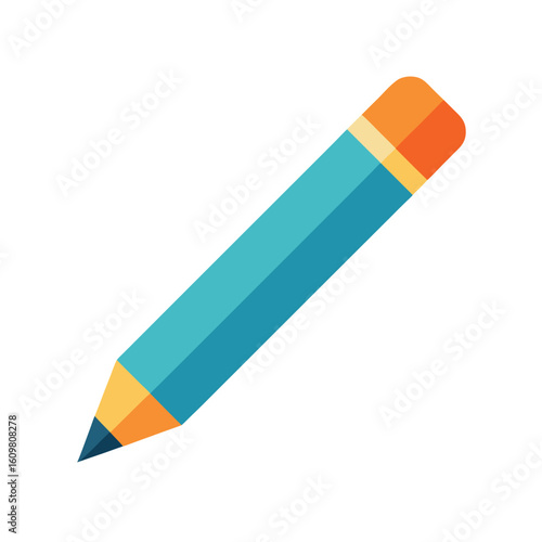 pencil with eraser tip vector icon