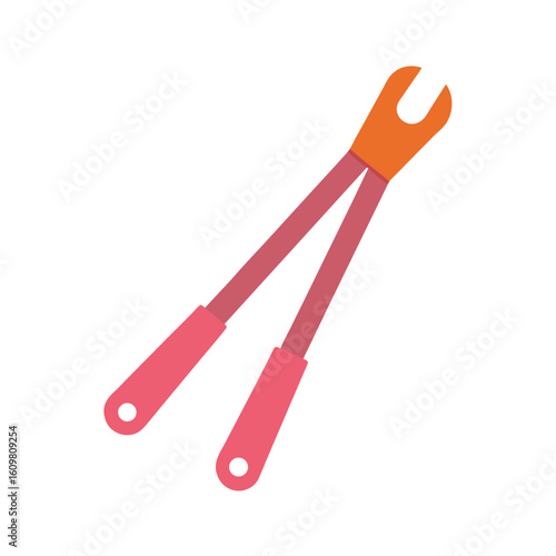 kitchen tongs vector flat style isolated