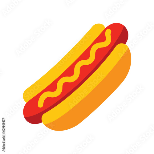 hotdog with mustard vector