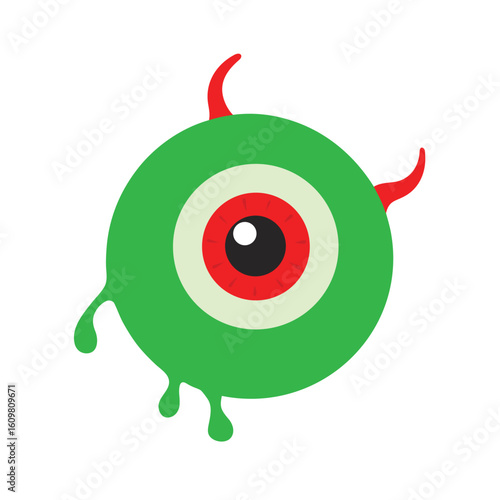 green monster eyeball with red veins