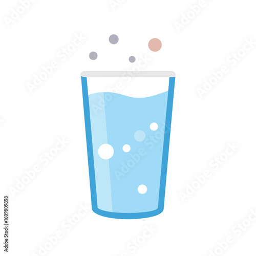 glass of milk with bubbles vector