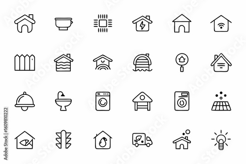 A detailed and functional icon bundle highlighting home features that influence renters’ decisions. Great for listing platforms, flyers, and rental portals