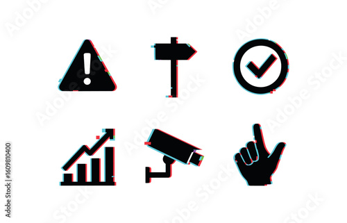 isolated backgond warning panel signpost arrow decoder ring pattern chart detection camera langua
