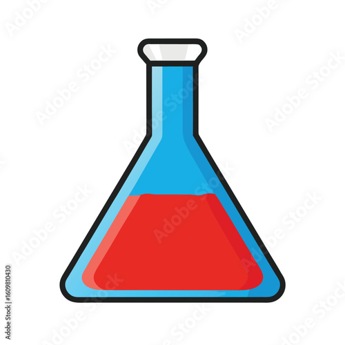 empty erlenmeyer flask vector isolated