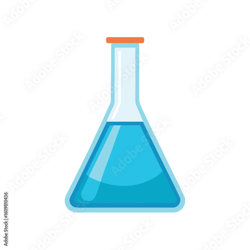 empty erlenmeyer flask vector isolated