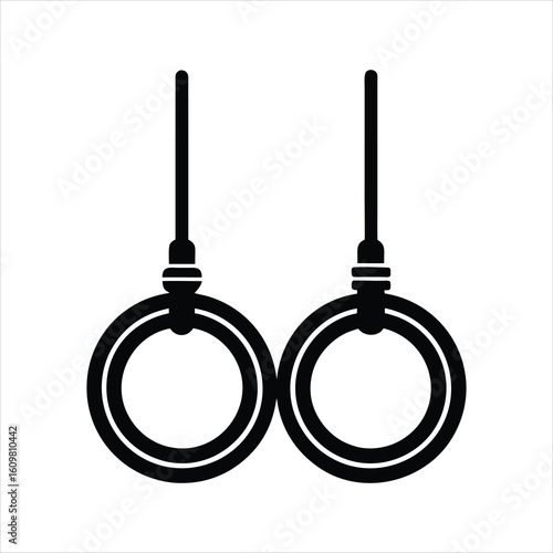 Vector Icon of Gymnastic Rings Silhouette
