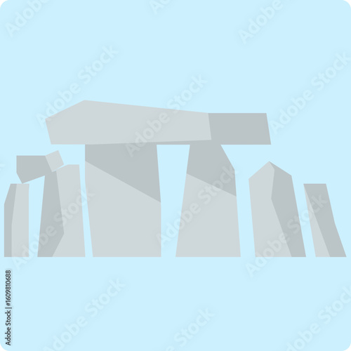Stylized flat illustration of the ancient monument stonehenge