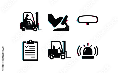 isolated backgond forklift operator foot pedal forklift operator horn button forklift operator rearview mirror forklift operator maintenance log forklift operator operator cabin forklift