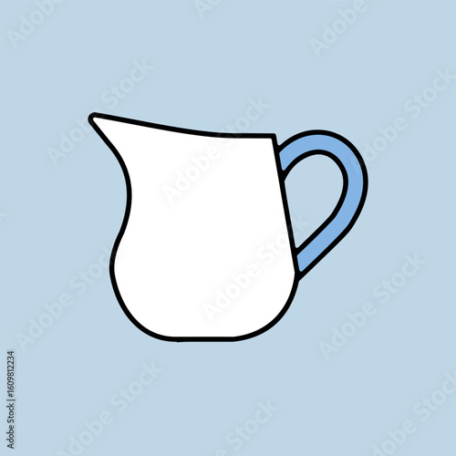 Creamer jug vector icon. Dairy product sign
