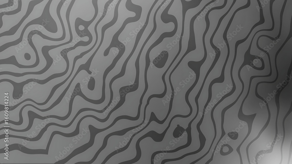 Fototapeta premium Prismatic Galactic Blue Violet Abstract gray pattern with fluid, flowing lines creating a mesmerizing and organic design effect background