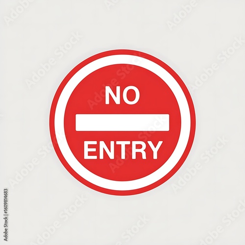 A simple red 'No Entry' sign displayed for restriction