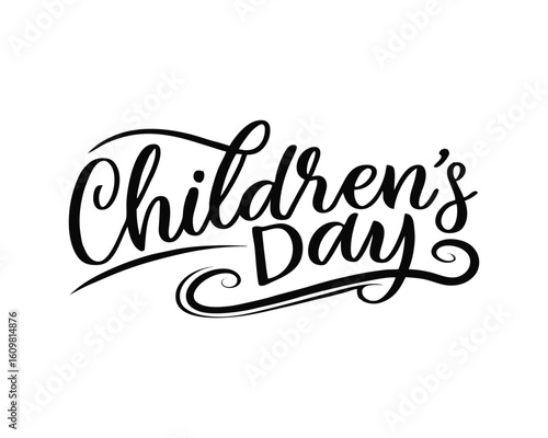 Elegant Handwritten Childrens Day Calligraphy Design