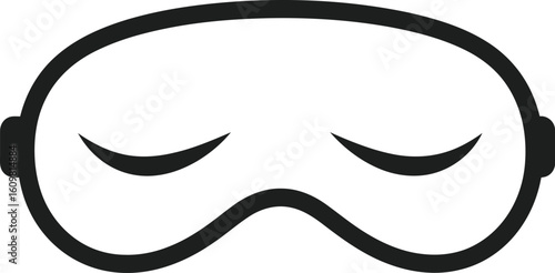 Black outline sleep mask with closed eyes icon eye mask sleeping