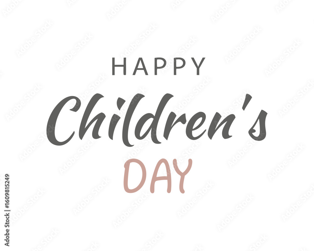 Fototapeta premium Happy Childrens Day greeting card design with elegant typography