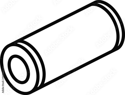 Black and white vector illustration of a battery power energy