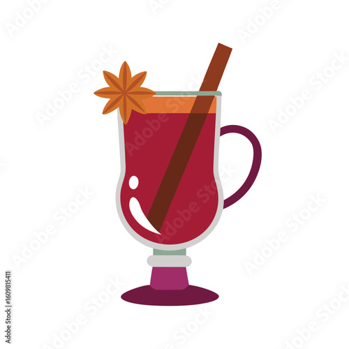 glass of mulled wine with spices