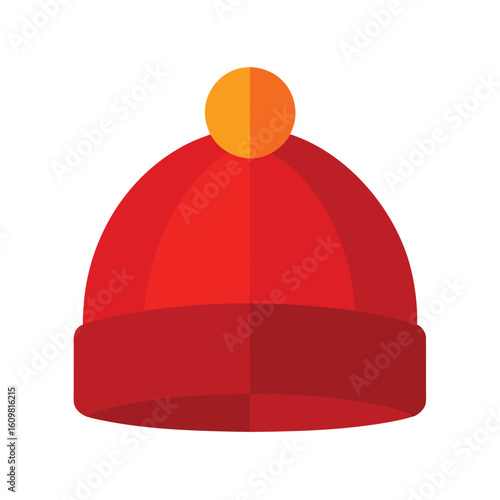 beanie hat in red fall tones